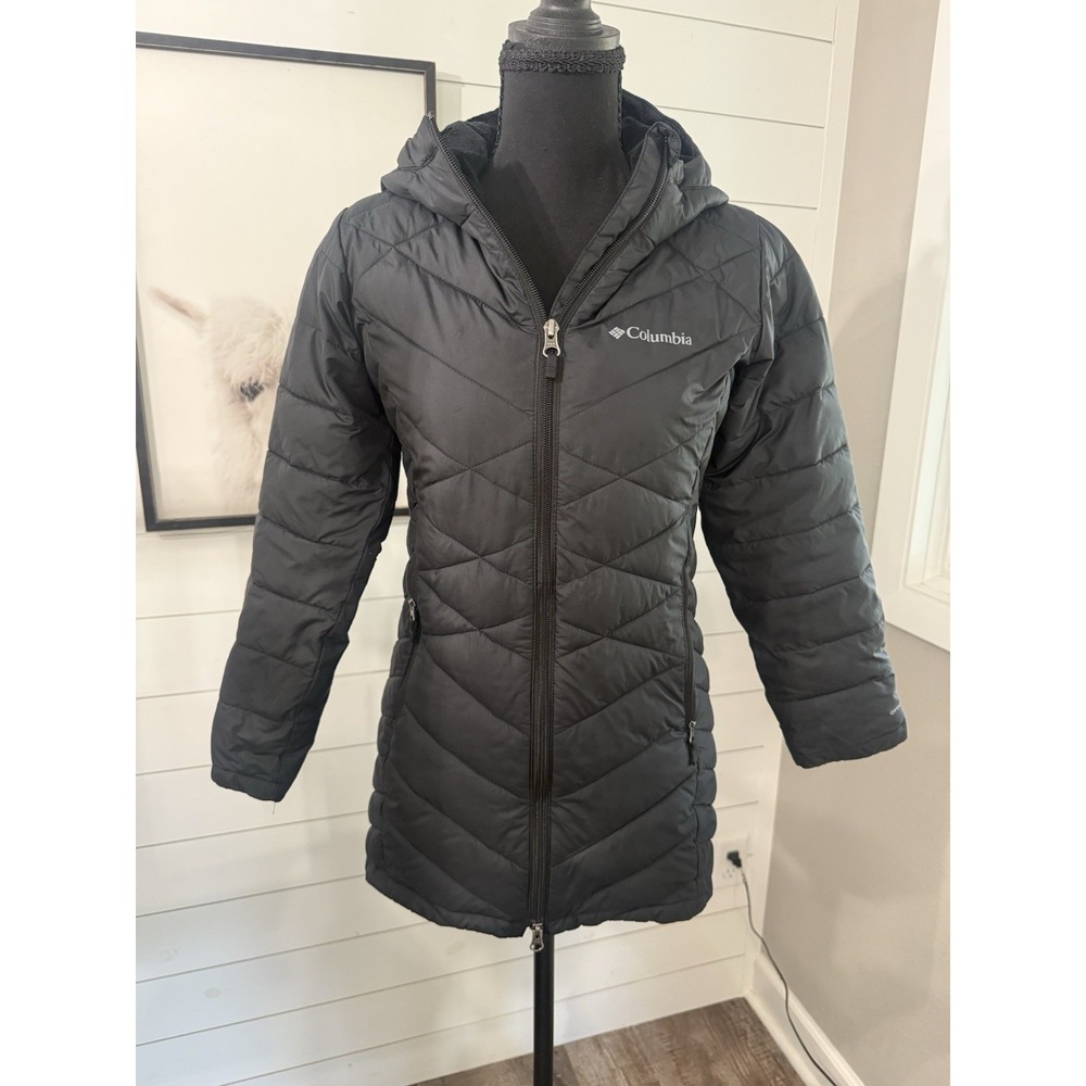 Columbia Powder Lite Puffer Jacket Coat Girls Medium 10/12 Black